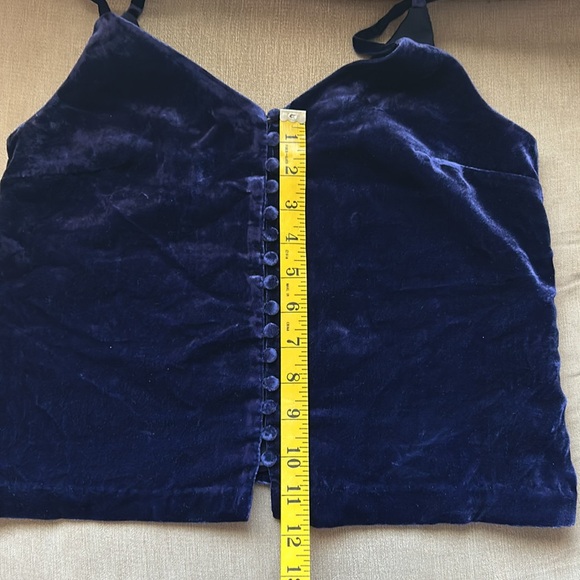 NWT Madewell Deep Blue Purple Velvet Spaghetti Strap V Neck Top - Picture 8 of 8